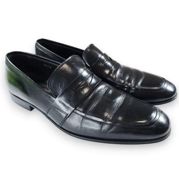 To Boot New York Adam Derrick Black Leather Penny Loafers Size 10.5 - Picture 2 of 13